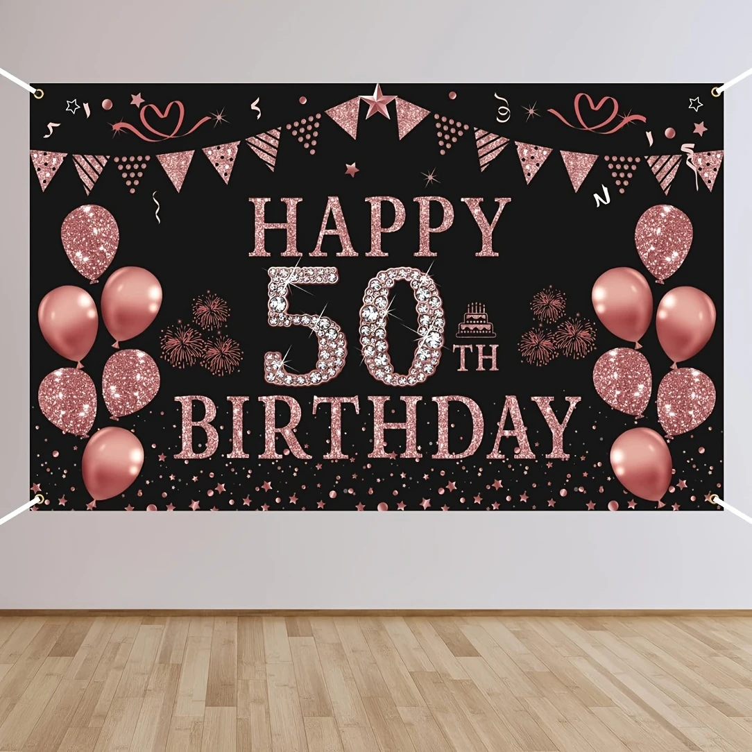 Party Banner Gold - Dekorasi Ulang Tahun wanita, bahan emas