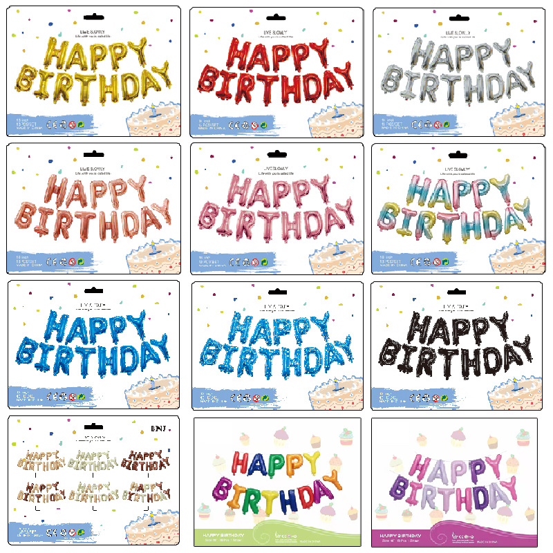 Party Banner Gold - Balon Foil Huruf Selamat Ulang Tahun
