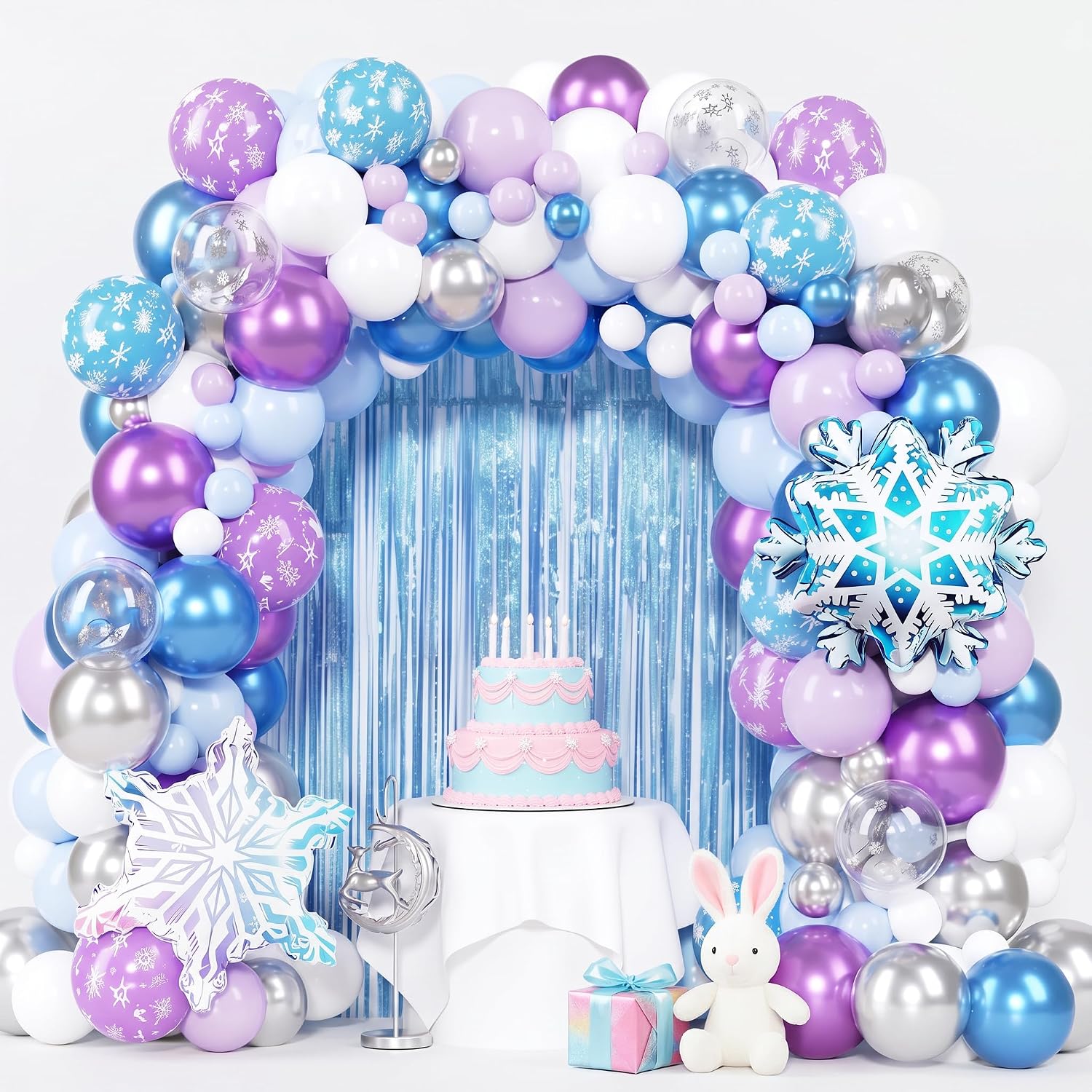 Balloon Arch Kit - 148Pcs Kit Dekorasi Pesta Winter Wonderland