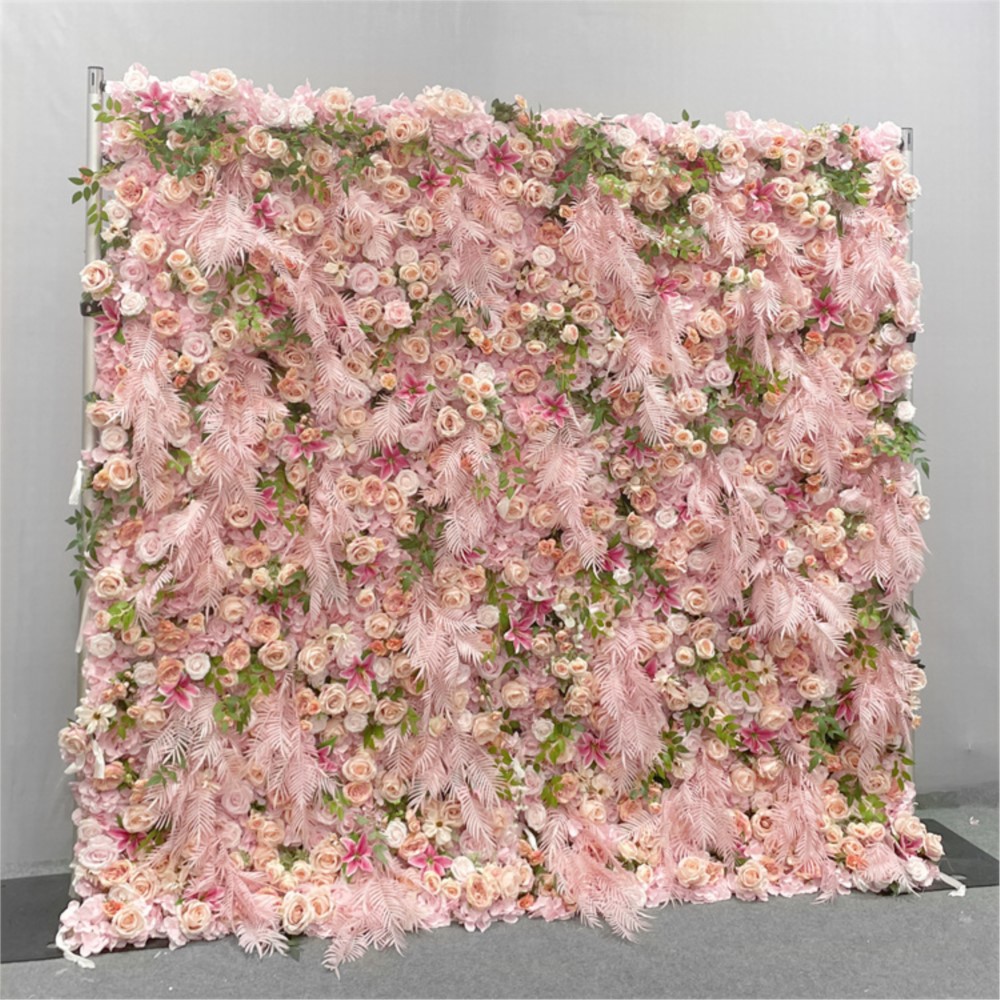 Bunga 5D Kain Mawar Merah Muda - Flower Wall Panel ulasan dan harga