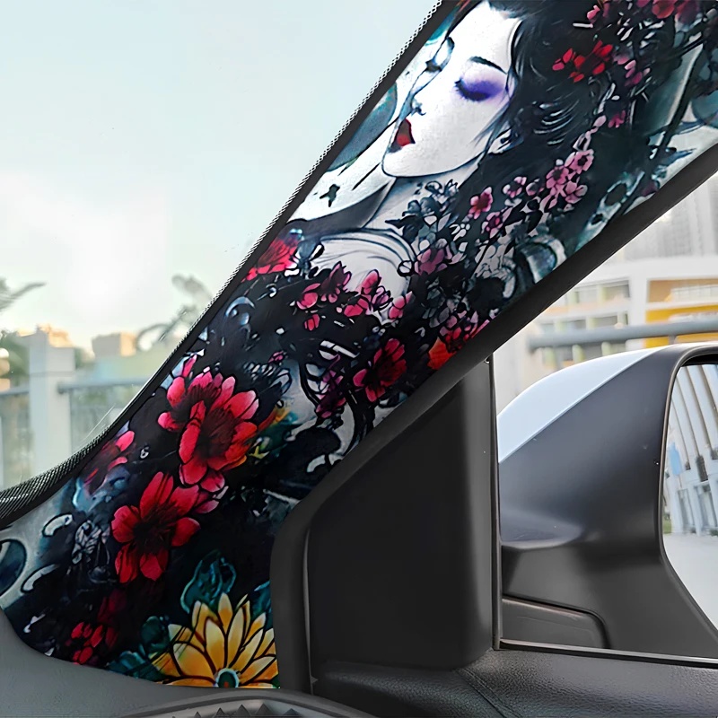 2 Buah Stiker Vinyl A-Pillar M - Flower Wall Panel ulasan dan harga
