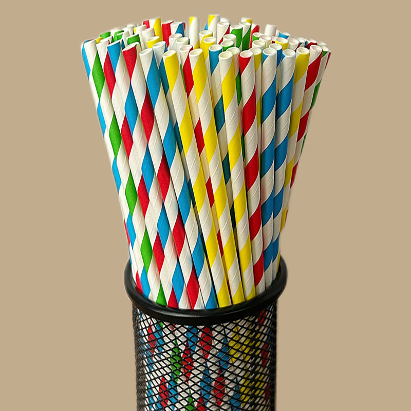 100 sedotan kertas bergaris se - Paper Straw Color ulasan dan harga