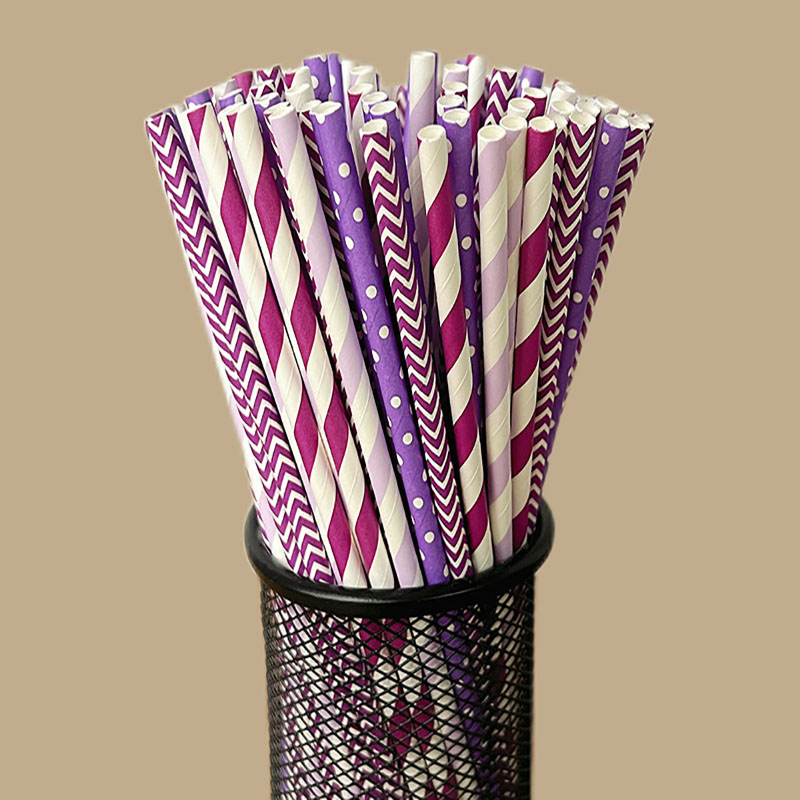 100 sedotan kertas bergaris se - Paper Straw Color ulasan dan harga