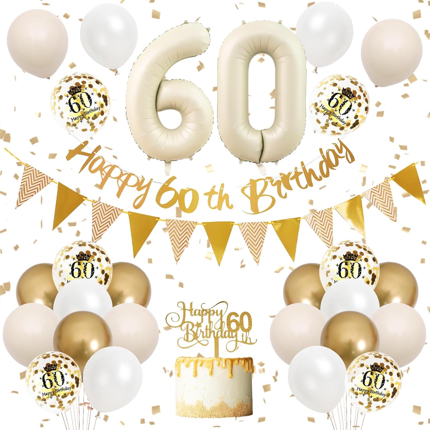 Dekorasi Ulang Tahun ke-60 War - Party Banner Gold ulasan dan harga