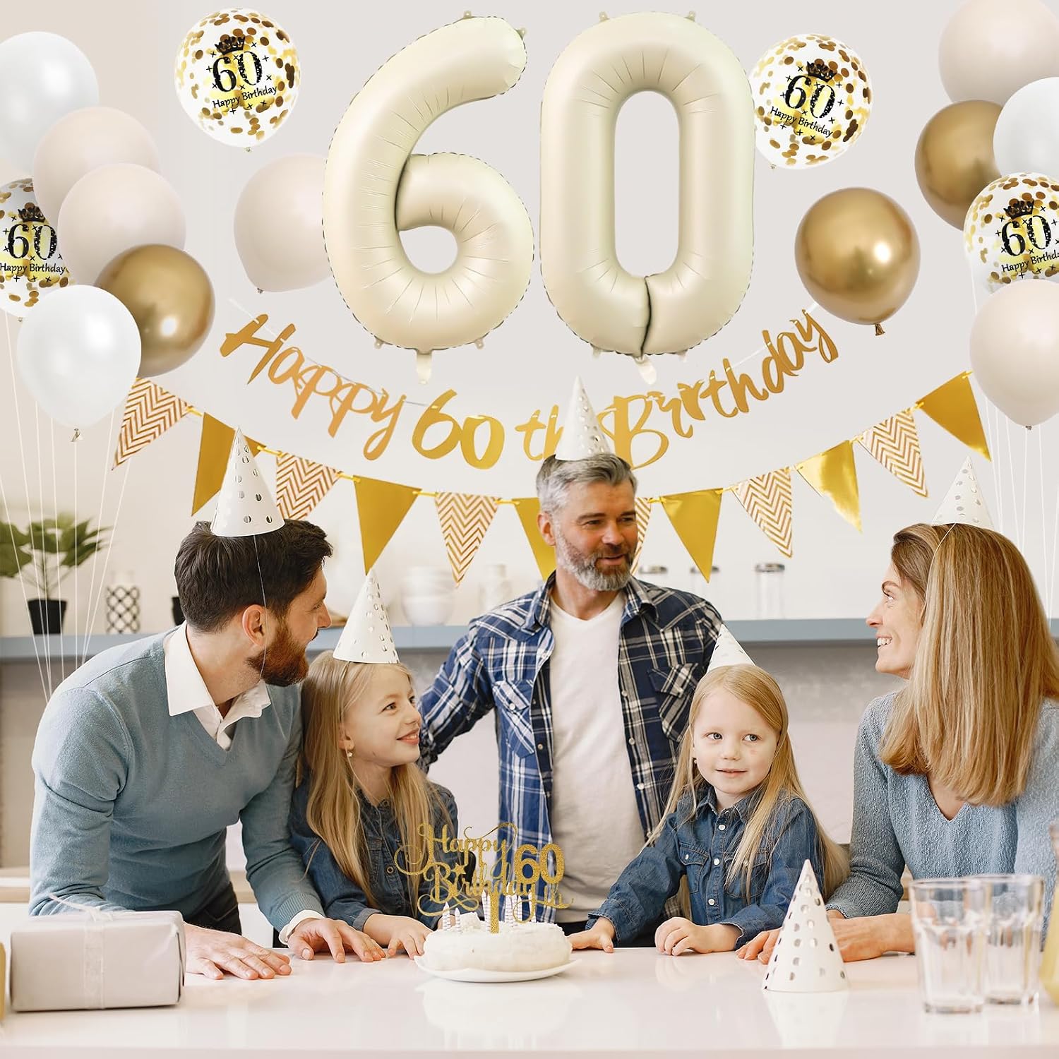 Dekorasi Ulang Tahun ke-60 War - Party Banner Gold ulasan dan harga