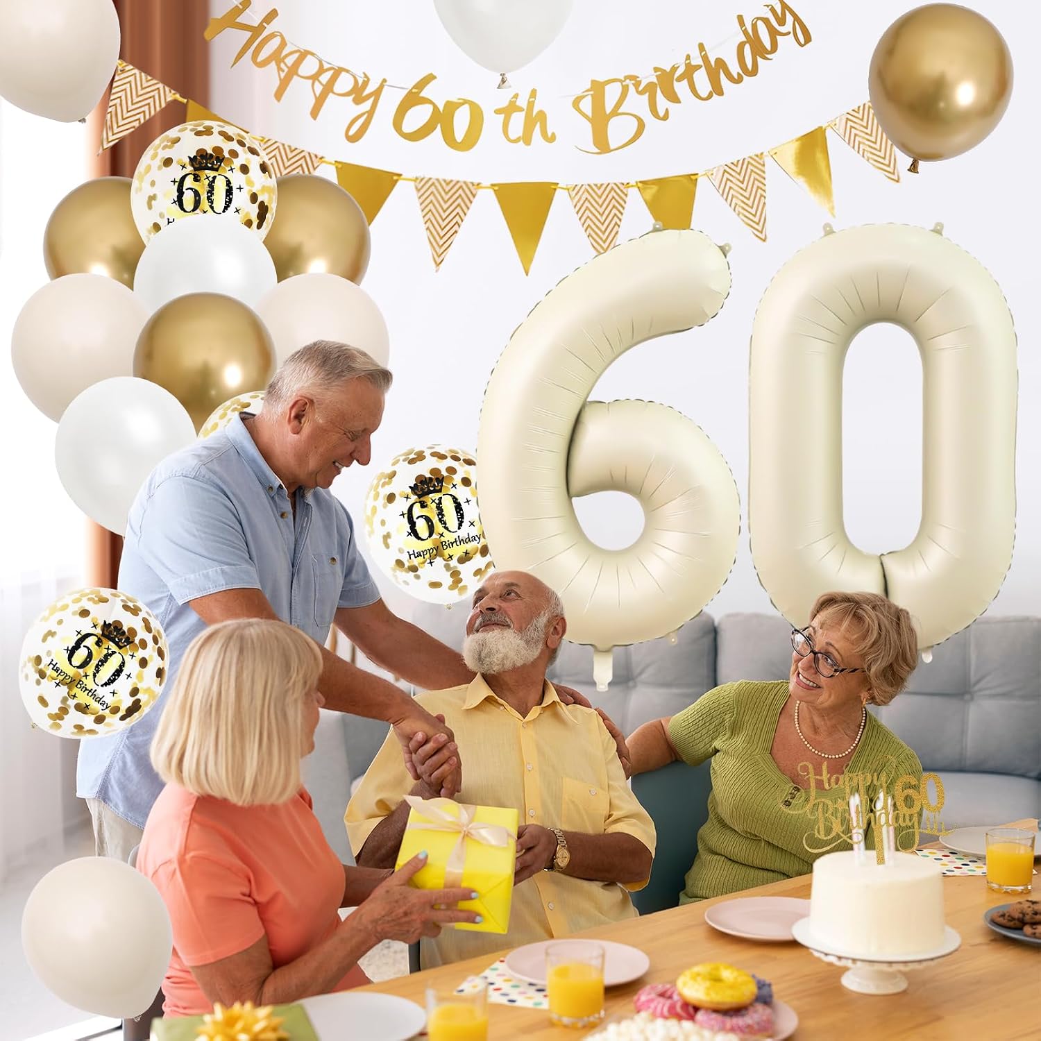 Dekorasi Ulang Tahun ke-60 War - Party Banner Gold ulasan dan harga