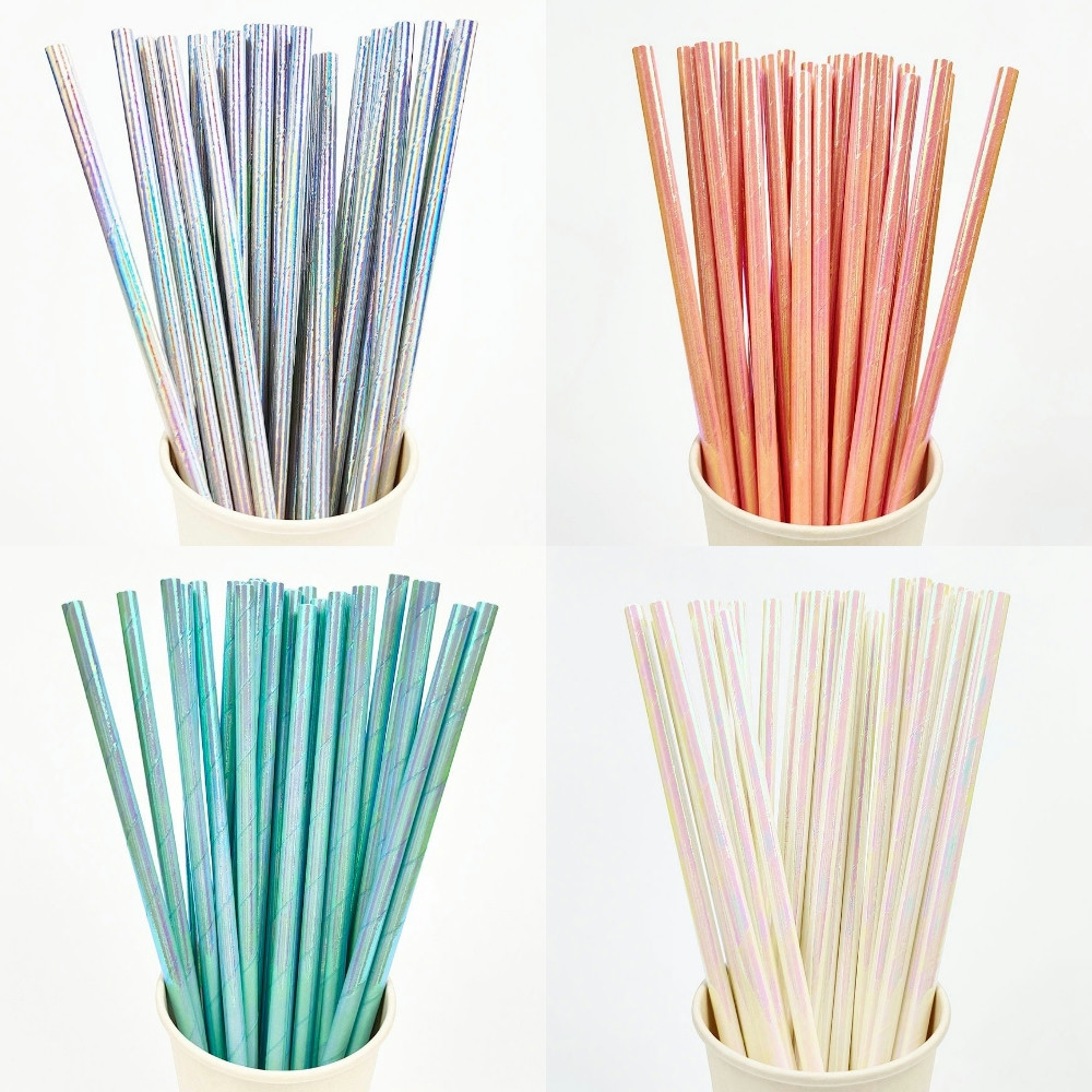 25Pcs Pearlescent Bronzing ker - Paper Straw Color ulasan dan harga