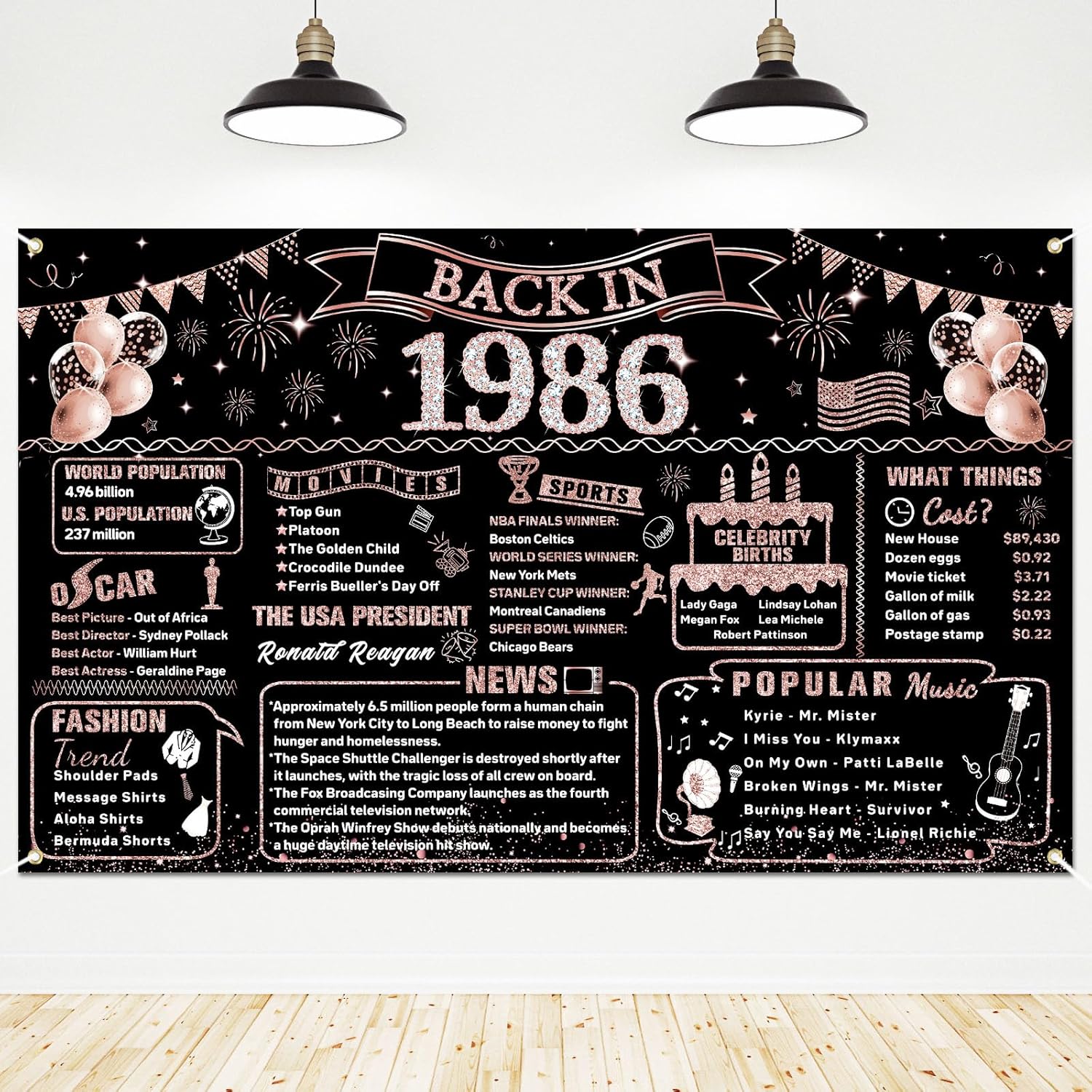 Dekorasi Ulang Tahun ke-40 unt - Party Banner Gold ulasan dan harga