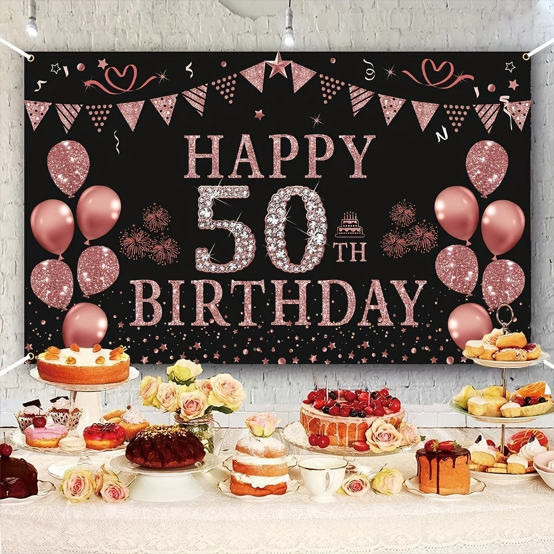 Dekorasi Ulang Tahun wanita, b - Party Banner Gold ulasan dan harga