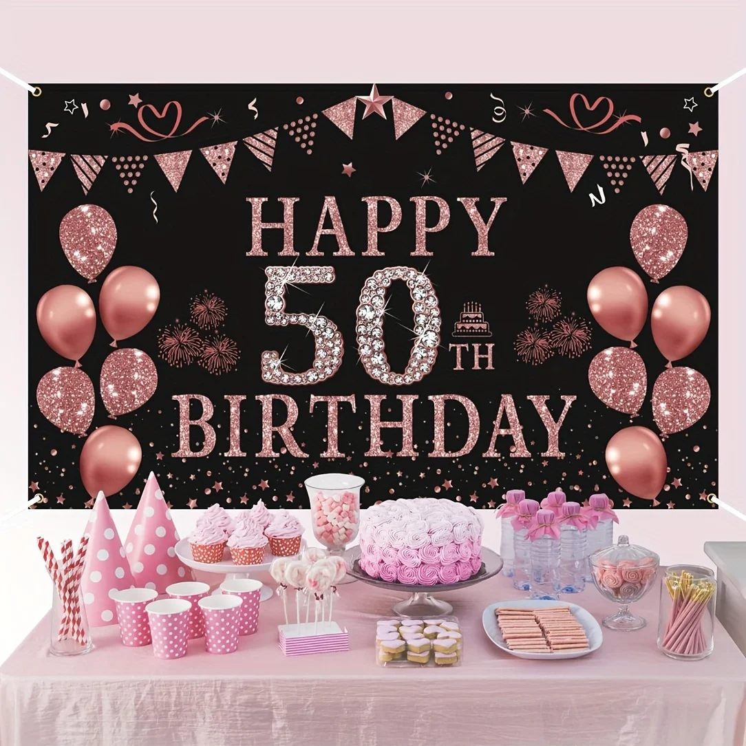 Dekorasi Ulang Tahun wanita, b - Party Banner Gold ulasan dan harga